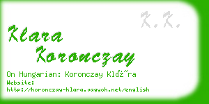 klara koronczay business card